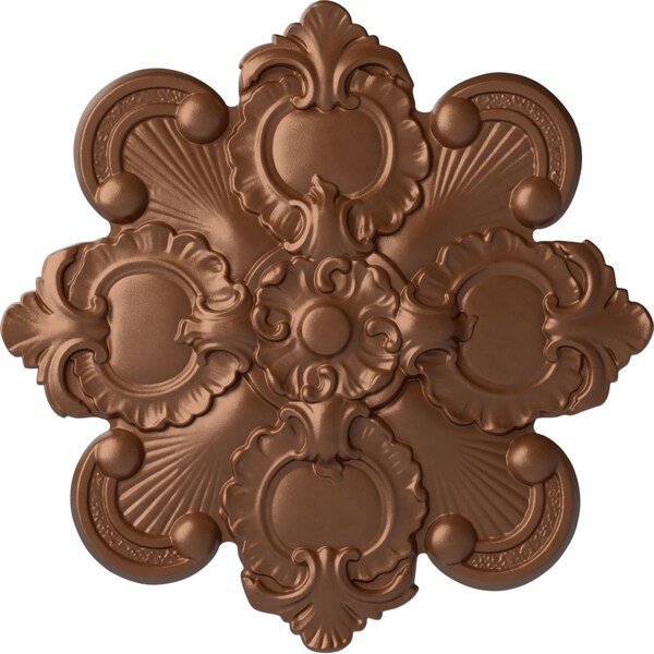 Ekena Millwork Katheryn Ceiling Medallion, Hand-Painted Polished Copper, 18 1/8"OD x 1 1/4"P CM18KAPOS - main